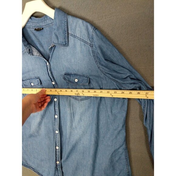TORRID‎ Womens Button Shirt SZ 2X Taylor Medium Wash Denim Blue Country Rodeo - Picture 7 of 11
